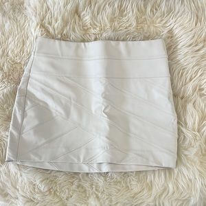 Cream leather skirt!